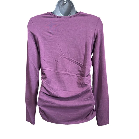 NWT Anatomie Milly Long Sleeve Ruched Top in Mulberry in small retails $178